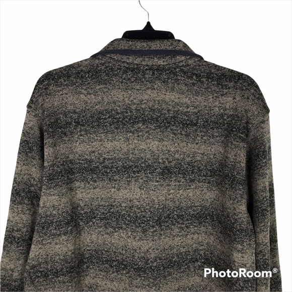 Eddie Bauer Taupe Tan Black Fleece Pullover - Picture 8 of 11